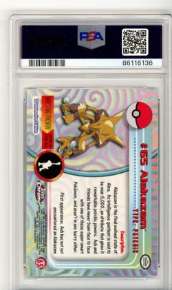 PSA Signed James Carter Cathcart 2000 Topps Chrome Pokemon T.V. #65 Alakazam - Image 2