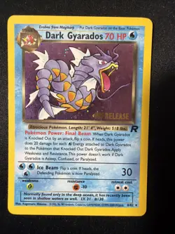 Pokemon TCG Dark Gyarados 8/82 Team Rocket Prerelease Holo Rare - Image 1