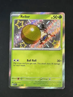 Rellor - 108/091 Paldean Fates Baby Shiny Holo Rare Pokemon - NM/MINT - Image 1