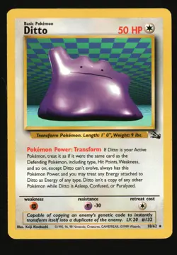Pokemon Ditto (18) Fossil #18/62 NM - Image 1