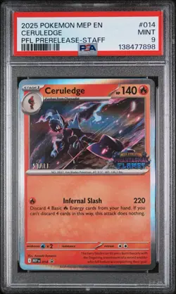 2025 Pokemon Phantasmal Flames Prerelease Staff Promo PSA 9 Set Of 4 - Image 2