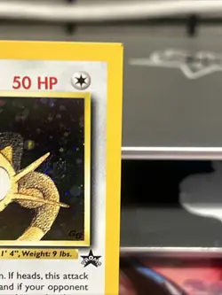 Pokemon Meowth Black Star Promo Holo #52 WOTC 10/53 Square Cut Error With Swirl - Image 3