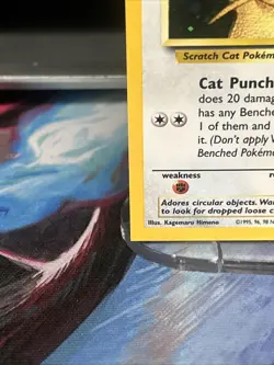 Pokemon Meowth Black Star Promo Holo #52 WOTC 10/53 Square Cut Error With Swirl - Image 5