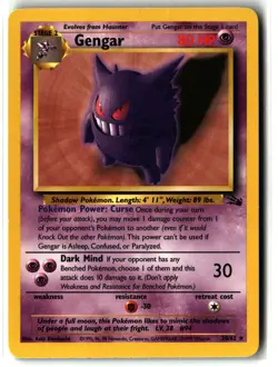 Gengar ⭐ 20/62 WOTC Rare Fossil 1999 Pokemon NM/LP - Image 1