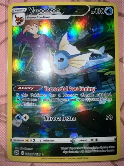 Vaporeon TG02/TG30 Trainer Gallery Holo Rare Pokemon Brilliant Stars NM - Image 1