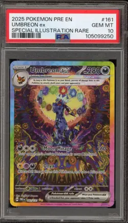 Pokemon Umbreon ex Prismatic Evolutions Special Illustration Rare #161 PSA 10 - Image 1