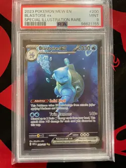 2023 Pokemon 151 Blastoise ex 200/165 Special Illustration Rare Holo PSA 9 Mint - Image 1