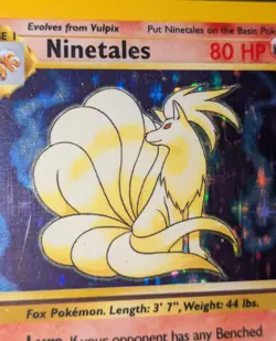 Pokemon Base Set Ninetales 12/102 Holo Lv.32 #38 Unlimited 1999 MINT Condition - Image 2