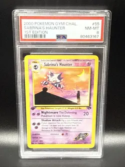 2000 Pokemon Gym Challenge 1st Edition Sabrina's Haunter #55/132 PSA 8 - Image 1