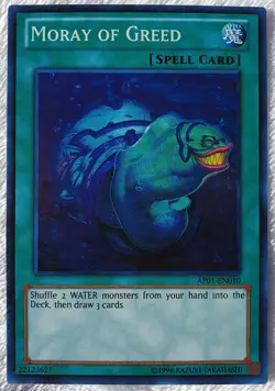 Yugioh 1x Moray of Greed AP01-EN010 Super Rare Unlimited Edition Near Mint - Image 1
