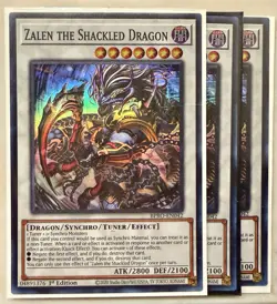 Yugioh! 3x Zalen the Shackled Dragon BPRO-EN042 Super Rare 1st Ed NM - Image 1