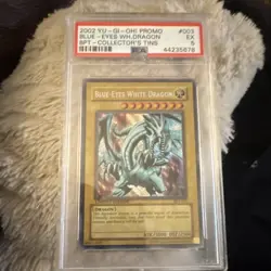 Konami Blue-Eyes White Dragon Secret Rare Holo Yu-Gi-Oh! BPT-003 PSA 2002 Tin - Image 1