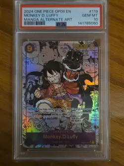 2024 One Piece OP09 Monkey D. Luffy Manga Alt Art PSA 10 💎 - Image 1
