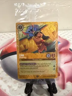 Disney Lorcana Lilo Escape Artist Rare Gold Shinmer Foil Promo Card-Sealed - Image 1