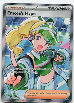 Emcee's Hype 220/182 Ultra Rare Holo SV10: Destined Rivals NM Pokemon - Image 1