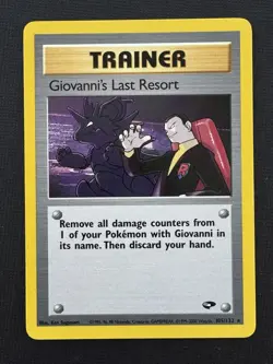 Pokemon Giovanni's Last Resort 105/132 Gym Challenge Regular Rare Wizards TCG - Image 1