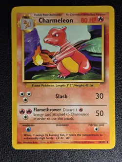 Charmeleon Pokemon Uncommon Base Set #024/102 - LP - Image 1
