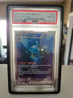 PSA NM-MT 8 2023 POKEMON MEW EN BLASTOISE ex SPECIAL ILLUSTRATION RARE - Image 1