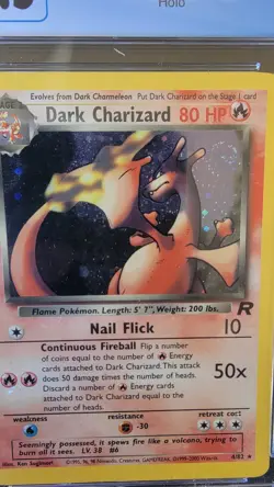 CGC 5.5 - SWIRL - Dark Charizard 4/82 - Team Rocket Holo - Pokemon TCG - Image 2