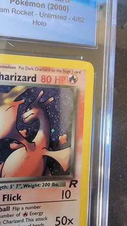 CGC 5.5 - SWIRL - Dark Charizard 4/82 - Team Rocket Holo - Pokemon TCG - Image 3