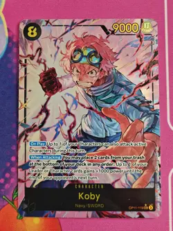 One Piece Koby (OP11-119) SR A Fist of Divine Speed Alt Art Secret Rare Foil - Image 1