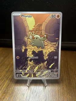 Pokemon TCG Phanpy Illustration Rare Holo Card 205/191 Sv08: Surging Sparks - Image 1
