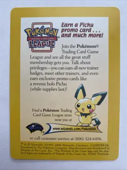 Pokemon TCG Neo Discovery Wizards of the Coast Promo Card Pichu & Unown LP - Image 1