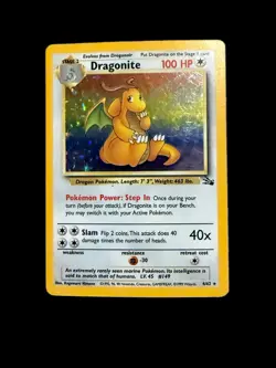 Pokemon TCG Dragonite Fossil Holo Card 4/62 Lp - Image 1