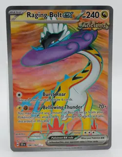 Pokemon Card Raging Bolt Ex 196/162 Full Art Ultra Rare Temporal Forces - Image 1