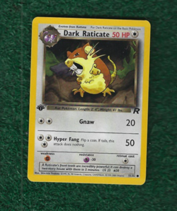 DARK RATICATE - 2000 POKEMON TEAM ROCKET 1ST EDITION CARD # 51/82 - COMMON - Image 1