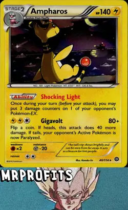 Ampharos 40/114 Holo Rare Pokemon Card XY Steam Siege - LP/NM ✅ - Image 1