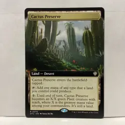 MTG Cactus Preserve Magic: The Gathering Ext Art Commander: OTJ Rare #0076 - Image 1