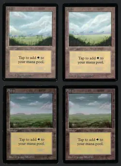 ***4x Beta Plains (1x Edge Crease)*** MTG Beta Magic Kid Icarus - Image 1