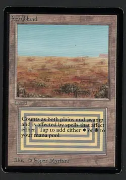 ***Beta Scrubland (Light Indent)*** MTG Beta Magic Kid Icarus - Image 1
