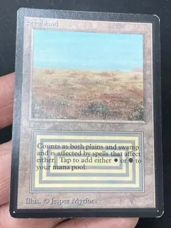 ***Beta Scrubland (Light Indent)*** MTG Beta Magic Kid Icarus - Image 3