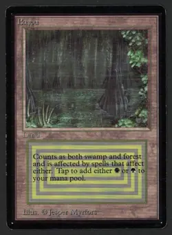 ***Beta Bayou (Indent)*** MTG Beta Magic Kid Icarus - Image 1