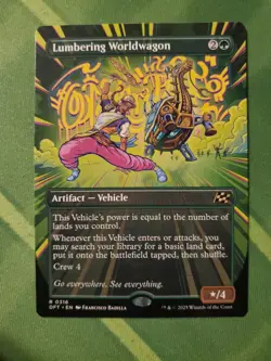 Lumbering Worldwagon Borderless 316 Aetherdrift MTG NM - Image 1