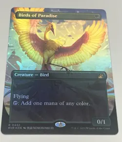 Birds of Paradise (Anime Borderless) Ravnica Remastered Foil NM - Image 2