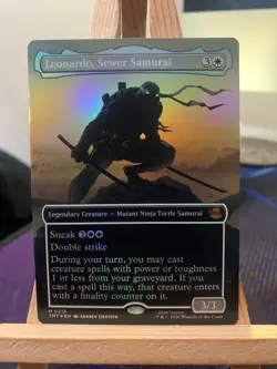 LEONARDO, SEWER SAMURAI (BORDERLESS) TMNT MAGIC: THE GATHERING FOIL NM/M - Image 1