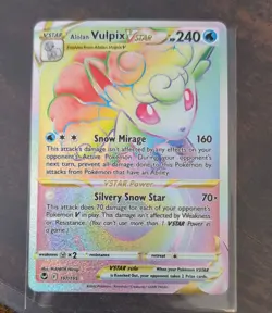 Alolan Vulpix VSTAR 197/195 - Pokemon Silver Tempest Rainbow Rare Card - Image 1