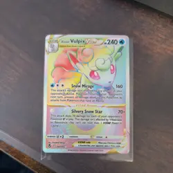 Alolan Vulpix VSTAR 197/195 - Pokemon Silver Tempest Rainbow Rare Card - Image 2