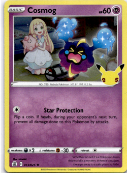 Cosmog 013/025 Celebrations Holo Rare Near Mint Pokemon - Image 1