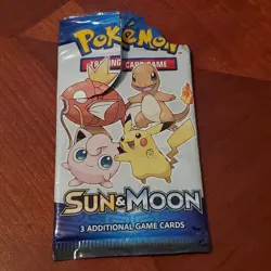 Pokemon Sun and Moon Booster Pack Open Pickachu Jigglypuff Sandshrew - Image 1