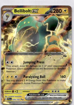 BELLIBOLT EX 079/193 PALDEA EVOLVED POKEMON (DOUBLE RARE, NM) - Image 1
