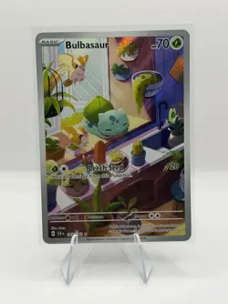 Pokemon TCG Bulbasaur Holo Card Stellar Crown Illustration, Rare, 143/142 - Image 1
