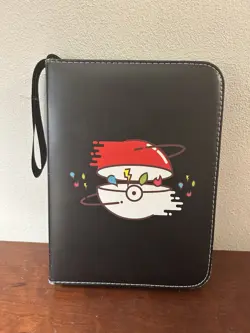 White Red Pokemon Card Zipper Binder - 2x2 Holds 90 Cards - Image 1