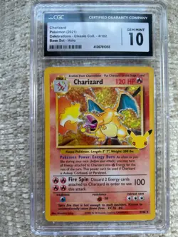 CGC 10 CHARIZARD CELEBRATIONS CLASSIC COLLECTION POKEMON GEM MINT - Image 1