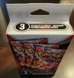 Pokemon Scarlet & Violet Obsidian Flames Booster Hanger Box 3 Packs Sealed - Image 2