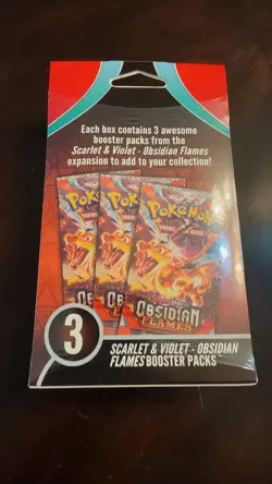 Pokemon Scarlet & Violet Obsidian Flames Booster Hanger Box 3 Packs Sealed - Image 3