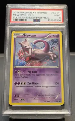 2015 Pokemon XY Mewtwo Black Star Promo #XY101 PSA 9 Mint - Image 1